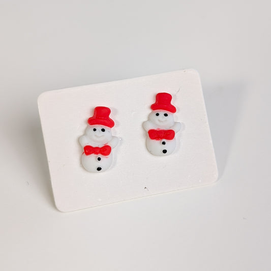 Snowman Kids Christmas Earrings