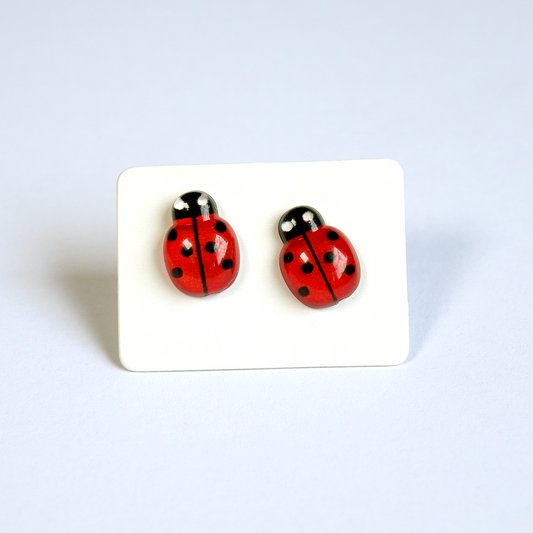 Red ladybird earrings