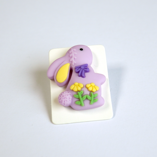 Lilac cute bunny brooch