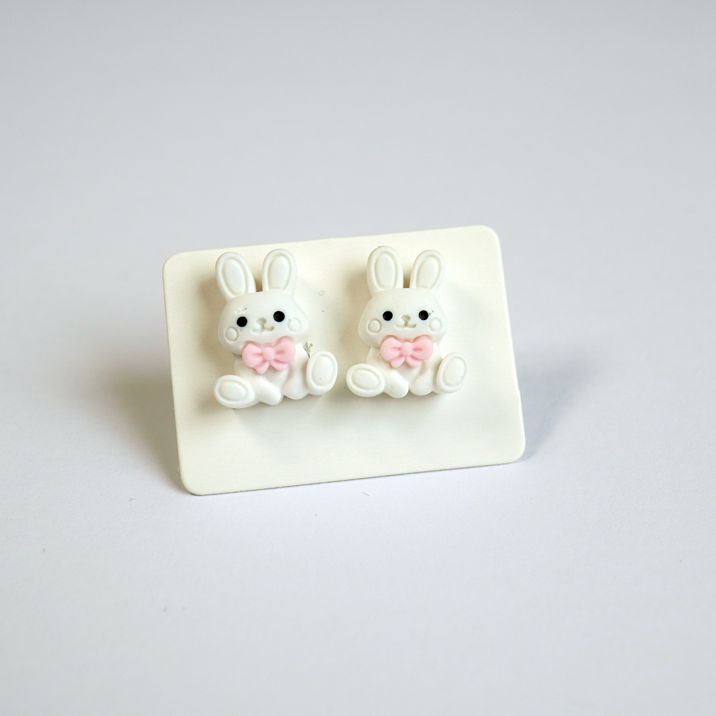 White bunny earrings